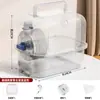 Gaiola Portátil de Hamster de Mão para Passeios, Gaiola Panorâmica Transparente de Camada Dupla Dourada de Luxo Urso, Hamster Villa