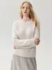 Nuevo Suéter Jacquard Calado de Seda de Morera y Cachemira para Mujer Otoño/Invierno 2026, Cuello Redondo, Corte Holgado, Capa Base Suave y Cómoda