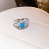 Anillo Geométrico de Zirconia Verde Menta Mambo Niche Joyería de Moda de Alta Gama Vintage para Mujeres
