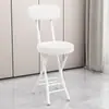 Silla Plegable para Uso Doméstico con Respaldo Suave, Silla de Escritorio Simple, Taburete Plegable para Dormitorio, Taburete Pequeño para Balcón, Taburete Redondo Portátil