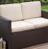Juego de Sofá de Ratán para Sala de Estar, Balcón de Apartamento Pequeño, Silla de Ratán de Ocio, Mesa de Café para Patio Exterior, Muebles Impermeables para Exteriores