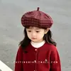 Boina vintage a cuadros para niñas, sombrero de pintor artístico para primavera y otoño, hace que la cara se vea más pequeña, boina para bebé niño