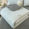 Algodón tipo A con forro polar, un lado algodón puro, un lado felpa de leche para bebé, colcha de doble uso, funda de colchón para estudiante, funda de cama kang
