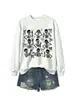 Sudadera casual de moda para mujer de Halloween con nueve marcos de calavera y lazo de estrella - Tienda independiente de Amazon eBay