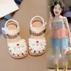 Sandalias Sandalias Infantiles de Punta Cerrada Sandalias de Verano para Niños Pequeños Suela Suave Estilo Princesa para Bebé Punta Redonda Flor Zapatos de Princesa Súper Suaves