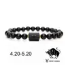 Pulsera Explosiva de Pareja de 12 Constelaciones Pulsera de Piedra Perla de Constelación Ajustable Única Pulsera de 12 Constelaciones para Hombres y Mujeres