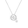 Collar Dinámico de Piedra de Plata Pura S999 para Mujer, Estilo Nicho de Alta Gama, Elegante Colgante de Cadena para Clavícula de Plata de Ley con Borla de Estrella