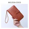 Cartera Retro de Nuevo Estilo Transfronteriza para Mujer, Gran Capacidad, Múltiples Ranuras para Tarjetas, Bolso de Mano Tipo Acordeón, Hebilla de Moda, Cremallera, Portadocumentos