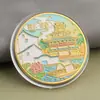 Monedas conmemorativas de ciudades, recuerdos turísticos, monedas coloridas en relieve con paisajes arquitectónicos de Beijing, Shanghái y Nanjing, monedas conmemorativas coleccionables