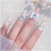 Joyas para uñas con lazo de guerrera, para chicas guapa y famosas en línea, con diseño de viento puro, amor, diamante, hielo, transparente, resina tridimensional, accesorios para uñas.