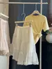 Falda Asimétrica de Lunares Estilo Francés para Mujer Verano 2026 Nuevo Estilo Falda Tutú de Malla Cintura Alta Línea A Suelta Corta