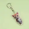Gato Feliz Gato Banana Dibujo Animado Colgante Mochila Llavero Acrílico Soporte Emoji Gato Celebridad de Internet