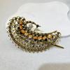 Accesorios Vintage para el Cabello Pinza Pavo Real Pinza Lateral Grande Pinza de Pico de Pato Pinza de Horquilla con Pedrería Tocados de Temperamento Pinza de Agarre para Mujer