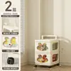 Lindo Gabinete de Almacenamiento con Espacios Múltiples y Orejas de Conejo con Ruedas Estante de Almacenamiento Doméstico de Plástico por Capas Habitación Snacks Ropa