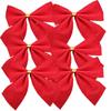 Fabricante Lazo Navideño 5.5cm 12 Lazo Rojo Oro y Plata Tela Roja Colgante Decoración Árbol de Navidad