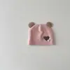 Gorro para Bebé Qiunan Todo el Año Nuevo Oso Corazón Cabeza de Oso Gorro Fetal sin Costuras para Bebé Gorro de Punto para Recién Nacido