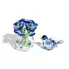 Zibo Vidrio Nicho Moda Ramo de Pájaros Arreglo Floral Adornos de Vidrio Ramo de Flores Eternas Regalo Decoración de Escritorio