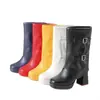 Botas de Mujer para Otoño/Invierno 2026 Modelo de Exportación con Tacón Alto Grueso, Sexy, Tallas Grandes 40-50, Botas de Media Caña de Moda Europea y Americana