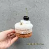 Pastel de Postre Colgante de Felpa Tridimensional Lindo Colgante para Mochila Llavero de Niña Accesorios para el Té de la Tarde Fresa