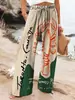2026 Ropa de Mujer Transfronteriza Amazon Nuevo Cintura Alta Casual Holgado Pierna Ancha Pantalones Y2 Comercio Exterior Estampado Digital