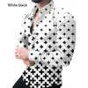 2026 Camisa de Manga Larga Estampada en 3D para Hombre de Venta Caliente Europea y Americana Moda Tendencia Cárdigan Superior de Lunares Degradados