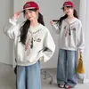 Blusa longa feminina da moda e casual estilo coreano, simples e estilosa, perfeita para primavera e outono, nova blusa de moletom casual e de corte solto