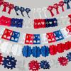 Transfronterizo Chile Shangchao comercio exterior Rojo Azul Blanco productos de papel decoración especial bola de panal abanico de papel flor de papel Guirnalda decoración