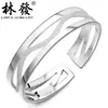 Lin FA joias de prata s999 prata de lei pulseira de prata para dança feminina pulseira larga de moda estilo coreano feminina mais vendida