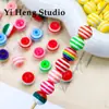 Contas Arco-Íris de Resina Listradas Redondas 10mm Contas Redondas Contas Soltas Acessórios de Joias DIY Materiais de Miçangas Artesanais para Crianças