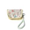 Estilo Ins Portatarjetas Floral Fresco Monedero de Corazón Acolchado Bolsa de Almacenamiento con Broche Colgante Compacto Multifuncional Portatarjetas