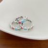 Anillo abierto de plata de ley 925 esmaltado color elegante esmalte de gota flor pequeña anillo índice femenino chica ins moderno