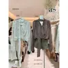 COMO OFICIAL 2026 Principios de Otoño Estilo Francés Perezoso Retro Lunares Cuello en V Cinta Manga Larga Top Mujer 28836
