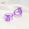 Menina da Coreia do Sul estilo INS anel de urso cor de gelatina transparente anel acessórios de joias DIY acrílico material atacado