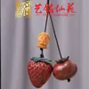 Pingente de Jacarandá Morango Caqui Colar Longo Estilo Étnico Corrente Simples para Suéter