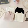 Doce Pequena Princesa Outono/Inverno Novas Blusas Infantis Camisola Ruffle de Princesa para Bebês Tricô Infantil