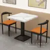 Conjunto de Mesa e Cadeiras para Restaurante de Fast Food para Uso Comercial, Adequado para Lojas de Hot Pot Picante e Macarrão, Restaurantes, Chá de Leite, Sobremesas, Lanches e Espetinhos Fritos, com Mesas e Cadeiras Espessadas