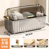Gabinete de Almacenamiento de Vajilla Estilo Lujo Ligero para Cocina del Hogar con Tapa, a Prueba de Polvo y con Drenaje de Agua, para Guardar Platos, Tazones, Palillos y Cucharas, con un Escurridor de Platos