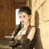 Collar Bohemio Retro de Bronce con Forma de Media Luna para Mujer, Cadena para Clavícula Versátil Personalizada de Alta Resistencia Estilo Desolado para Mujer