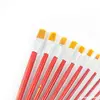 Pincel de pintura a óleo com cabo vermelho barato, cerdas de nylon, para crianças, tinta acrílica, caneta de aquarela, cabeça chata, conjunto de pincéis de pintura a óleo, pincel de fileira, atacado
