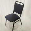 Cadeira de Banquete com Encosto Quadrado Cadeira de Hotel Restaurante Estrutura de Metal Cadeira de Escritório Cadeira com Encosto de Quatro Pernas Cadeira de Jantar Estofada