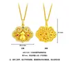 Collar con colgante de calabaza chapado en oro vietnamita con diamantes, acabado cepillado, cierre Ruyi para mujer, cadena para suéter de estilo chino nuevo de alta gama