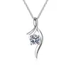 Collar de Plata de Ley S925 con Lazo y Cinta para Mujer, Cadena de Clavícula de Lujo Ligero de Gama Alta, Colgante de Cuatro Garras de Venta Caliente Transfronteriza al por Mayor