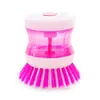 Cepillo de Limpieza con Dispensador de Líquido Automático para Cocina, Fregador Multifuncional para Ollas y Sartenes del Hogar, Removedor de Manchas para Platos y Platos, Herramienta de Cepillo para Lavar Platos