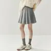 Falda de Cachemira para Mujer Diseño de Línea A Plisada Otoño Invierno Nueva Casual Simple para Superponer Color Sólido Falda Corta