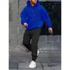 Conjunto de 2 piezas para hombre de sudaderas de manga larga y pantalones de chándal con estampado de letras retro negro para correr en invierno