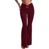 Pantalones de Campana de Color Sólido Ajustados Sexy Estilo Chica Caliente Verano Largos para Mujer