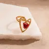 Anillo Abierto Irregular de Acero Inoxidable con Circonita Retro Europeo y Americano Moda Simple Elegante Nicho Joyería de Alta Gama para Mujeres
