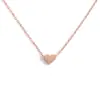 Collar Corazón de Melocotón Fresco Estilo Coreano y Japonés Colgante Tridimensional Liso en Forma de Corazón Cadena para Clavícula de Corazón de Alta Calidad para Mujer