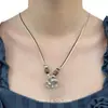 Collar con Colgante de Elefante de Plata Estilo Étnico para Mujer, Popular en Xiaohongshu, Cadena Sencilla y Elegante para Suéter, Accesorio para Colgar en el Cuello para Sudaderas