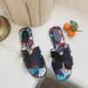 Zapatos de Verano para Mujer Nuevo Estilo Coreano Zapatillas Planas sin Cierre Moda Femenina Sandalias Planas con Graffiti